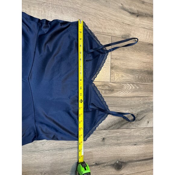 Vanity Fair Womens Nylon Antron Slip Lace Trim Size 38 Midnight Blue USA - Picture 9 of 10